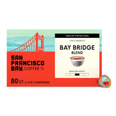 San Francisco Bay front packaging showing Bay Bridge Blend and 80 count for convenience