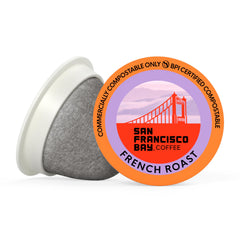 San Francisco Bay cápsula colocada en cafetera K‑Cup compatible, beneficiosa para extracción rápida