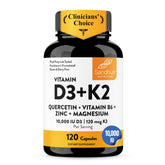 Sandhu's front label showing product name and 120 capsules, clear benefit of simplicity