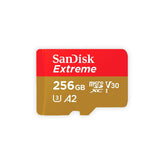 Sandisk tarjeta microSD 256GB frontal mostrando el empaque y capacidad