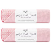 S&T INC. Aura towel front view showing pink pair and packaging, highlights practicality