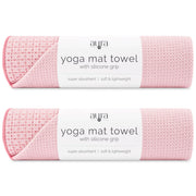 S&T INC. Aura towel front view showing pink pair and packaging, highlights practicality