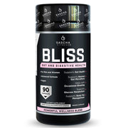 SASCHA FITNESS frente del envase Bliss Gut Health mostrando diseño y beneficios