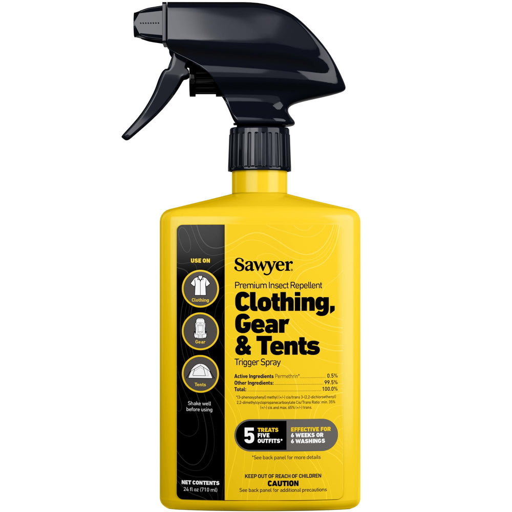 Sawyer SP657 frente del envase mostrando etiqueta y tamaño 24 onzas, protección duradera
