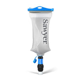 Sawyer Squeeze front view showing compact filter and cap, ready for travel benefit: portability