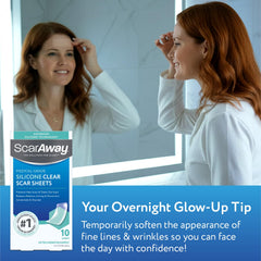 ScarAway clear silicone sheet closeup showing thin design and comfort