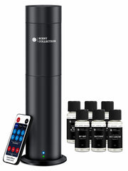 scent collection front view showing sleek diffuser and oils for immediate ambiance
