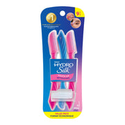 Schick Hydro Silk embalaje frontal mostrando 9 cuchillas y cubierta, práctico