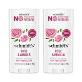 Schmidt's barra frontal Rosa & Vainilla mostrando diseño y beneficio aroma natural