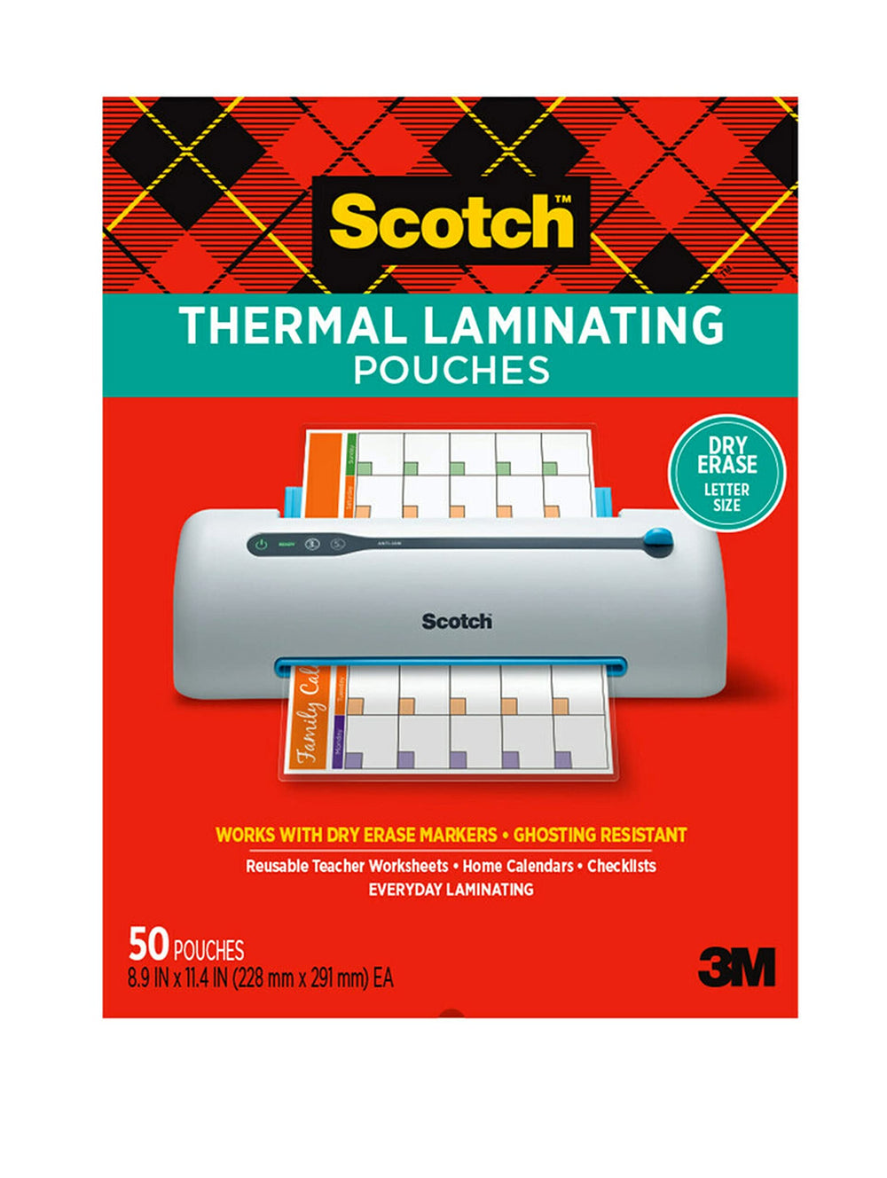 Scotch paquete frontal de 50 fundas térmicas, protege documentos y permite escritura