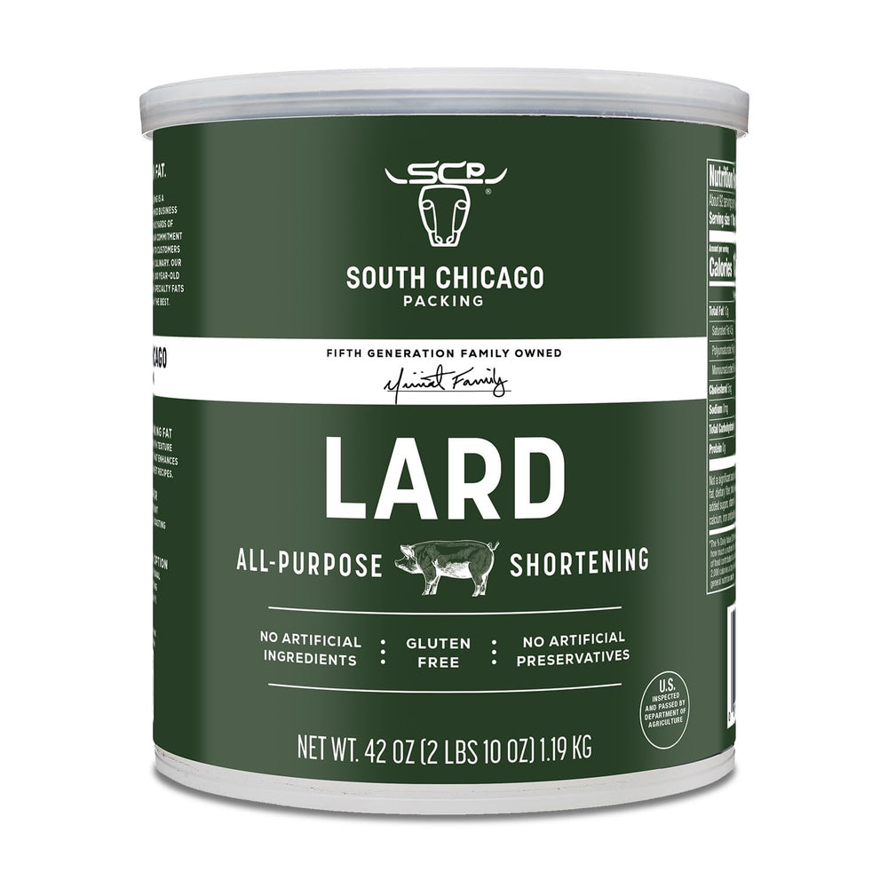 SCP LARD lata frente mostrando envase y tamaño, aporta ahorro y sabor