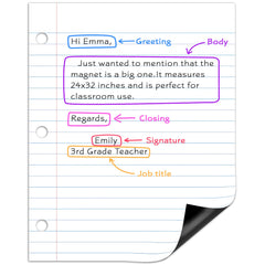 Scribbledo front view of 24x30 lined sheet showing clear primary lines and readability