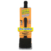 Scrub Daddy front view showing full grill brush and built-in tools for efficient cleaning