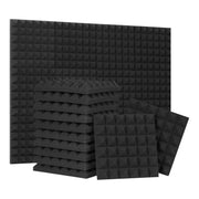 SD SODOCT front stack of 24 pyramid acoustic foam panels showing neat pack, improves room acoustics