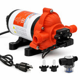 SEAFLO pump front view showing compact design and easy access