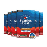 Seattle's Best Coffee caja frontal mostrando branding y beneficio de sabor suave