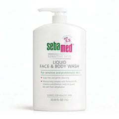 SEBAMED envase frontal 1 litro mostrando diseño y uso familiar