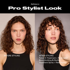 Sebastian Professional antes y después en cabello ondulado mostrando definición