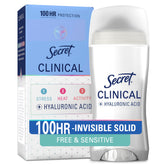 Secret envase frontal mostrando protección 100 horas y formato invisible
