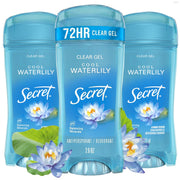 Secret gel frente del empaque mostrando diseño y beneficio de frescura prolongada