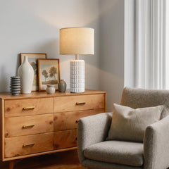 Seealle in bedroom styling demonstrating bedside placement and ambiance