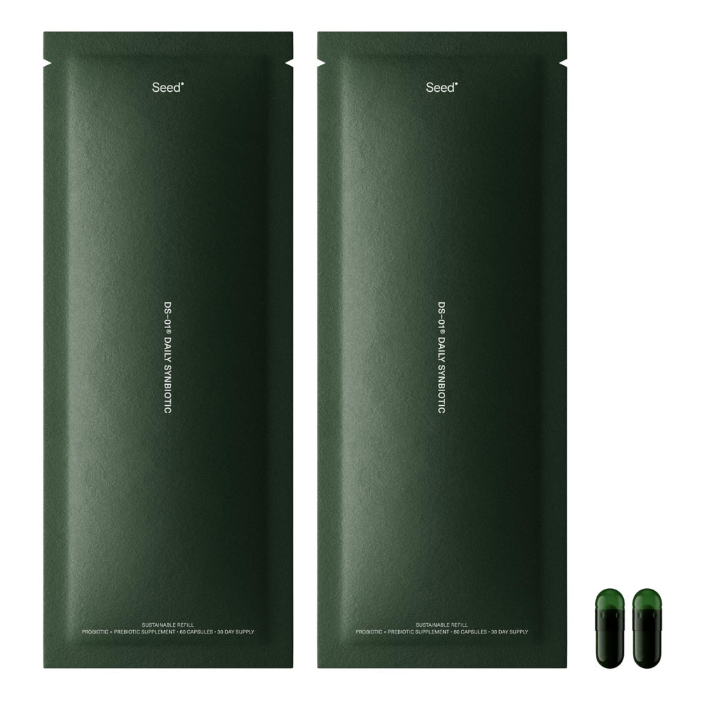 Seed front packaging showing refill pack for easy storage and reduced waste