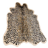 Seek4comfortable front view leopard rug showing full pelt for bold accent