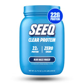 SEEQ frente del paquete mostrando sabor Blue Razz Freeze y beneficios