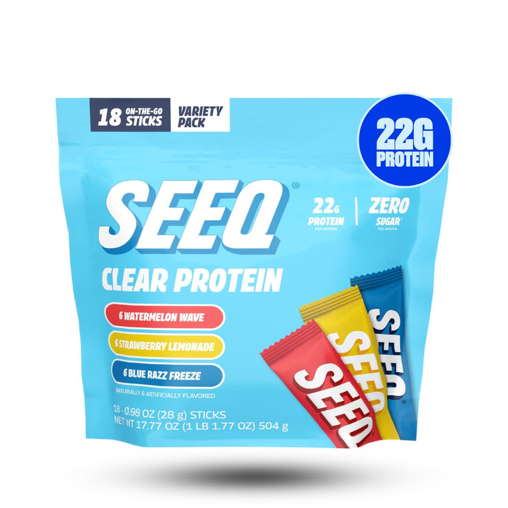 SEEQ front packets display showing sample pack and vibrant labels for easy choice