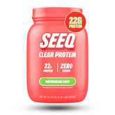 SEEQ tub front view showcasing Watermelon Wave branding and servings benefit