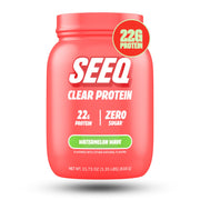SEEQ tub front view showcasing Watermelon Wave branding and servings benefit