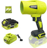Seese blower front view showing compact design and ergonomic handle for easier control