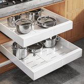 Seinloes front view showing assembled pull-out organizer and compact storage benefit