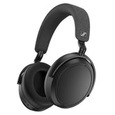 Sennheiser M4AEBT momentum 4 front view showing sleek black finish and brand logo benefit clarity
