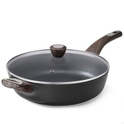 SENSARTE 12-inch front view showing deep skillet and lid, durable and versatile