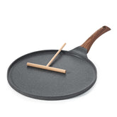 SENSARTE front view 10-inch crepe pan showing profile and coating, easy flipping benefit