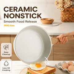 SENSARTE saucepan with lid showing clear glass lid and controlled simmering