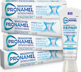 Sensodyne Pronamel frente del empaque mostrando pack de cuatro, protección continua