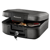 SentrySafe front faceplate in dark gray showing secure, compact design benefit