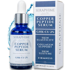 Seraphime suero cobre frontal, envase elegante y fácil de usar