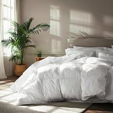 Serta queen comforter front view showing plush full bed coverage and hotel look