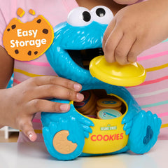 Sesame Street tapa abierta con espacio para guardar galletas, orden y fácil almacenamiento