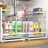 Sevenblue front view of two-pack organizer showing compact storage benefit