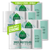 Seventh Generation pack frontal mostrando 4 paquetes y beneficio ecológico