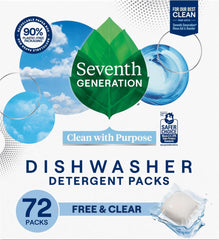 Seventh Generation front packaging showing 72-count pods and easy dosing benefit