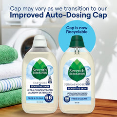 Seventh Generation gota de detergente concentrado mostrando textura ligera y efectiva
