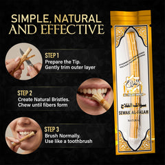 SEWAK AL-FALAH miswak en envase al vacío que garantiza frescura y protección prolongada