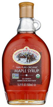 Shady Maple Farms vista frontal del envase mostrando la marca y tamaño práctico