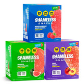 Shameless frente del paquete mostrando variedad y conveniencia