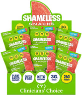 Shameless front packaging showing watermelon gummies and low sugar benefit
